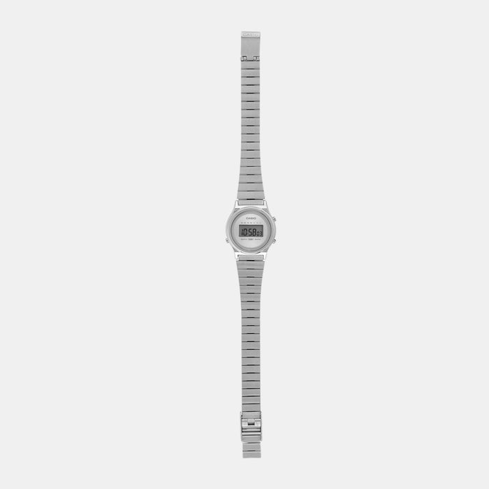 Vintage Women Quartz Silver Dial Digital Stainless Steel Watch A2232