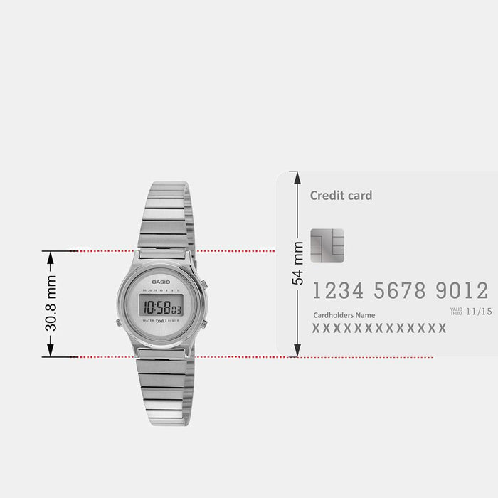 Vintage Women Quartz Silver Dial Digital Stainless Steel Watch A2232