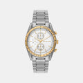 Warren Men Quartz White Dial Chronograph Stainless Steel Watch MK9112