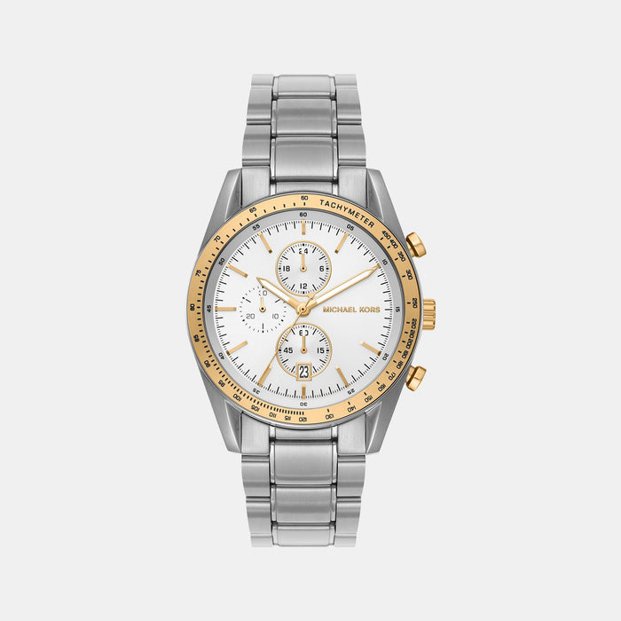 Warren Men Quartz White Dial Chronograph Stainless Steel Watch MK9112