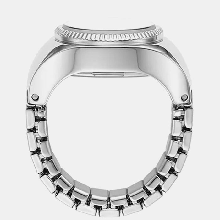 Watch Ring Women Quartz Blue Dial Analog Stainless Steel Watch ES5347