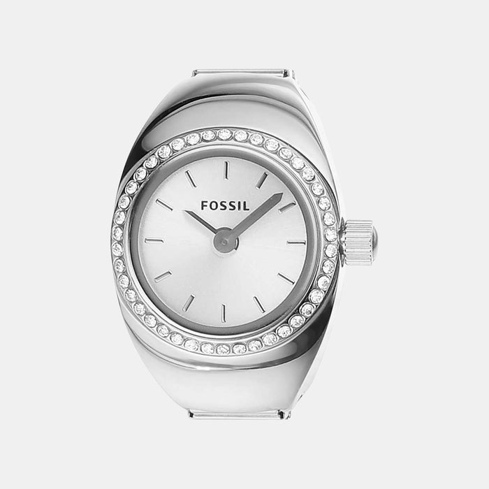 Watch Ring Women Quartz Silver Dial Analog Stainless Steel Watch ES5321