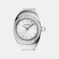 Watch Ring Women Quartz Silver Dial Analog Stainless Steel Watch ES5321