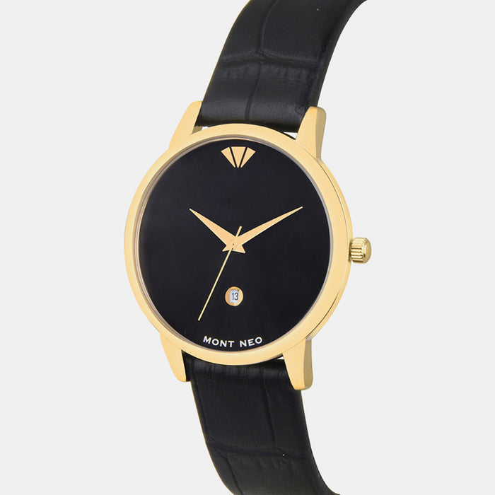 Women Quartz Black Dial Analog Leather Watch L1034E-L2204