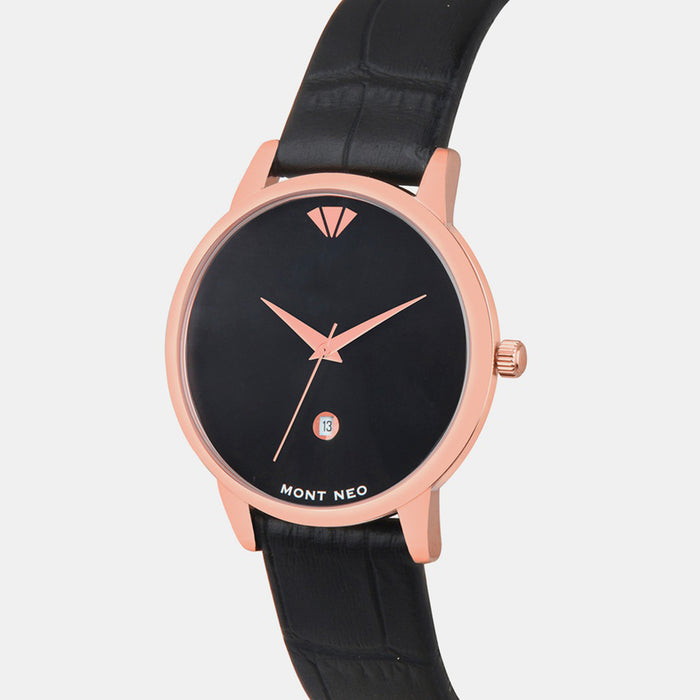 Women Quartz Black Dial Analog Leather Watch L1034E-L3304