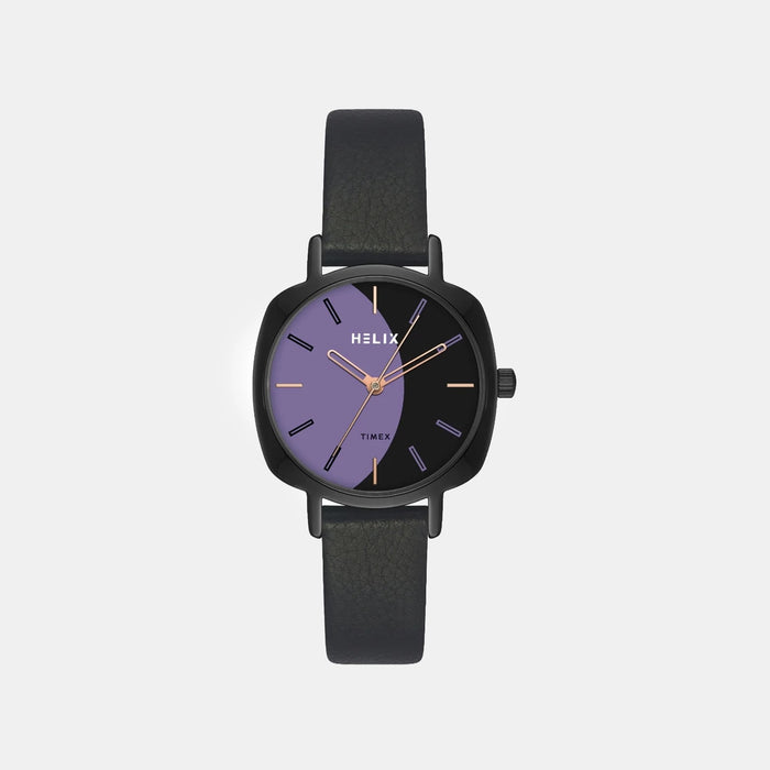 Women Quartz Black Dial Analog Leather Watch TW057HL02