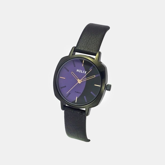 Women Quartz Black Dial Analog Leather Watch TW057HL02