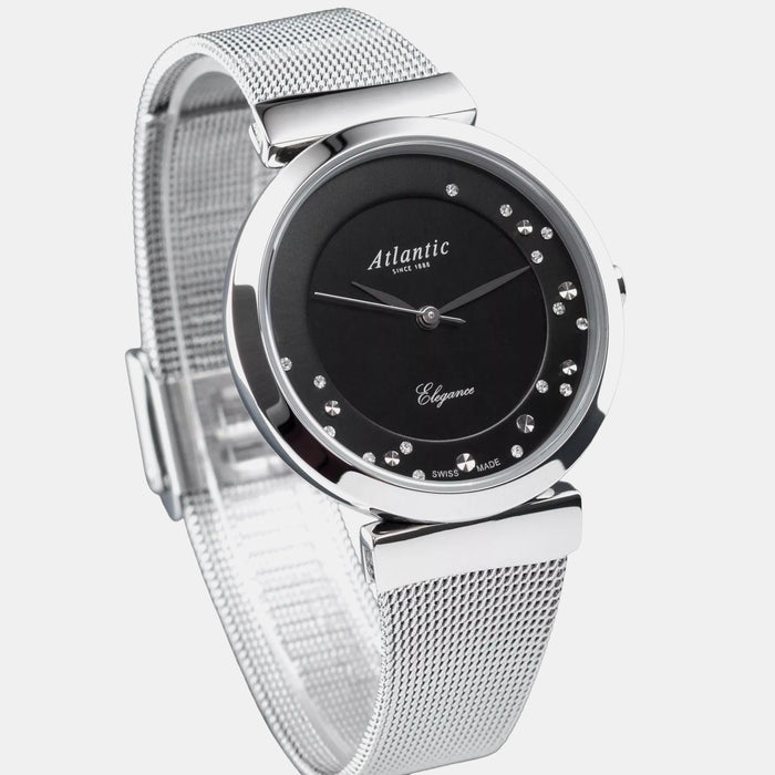 Women Quartz Black Dial Analog Mesh Watch 29039.41.69MB