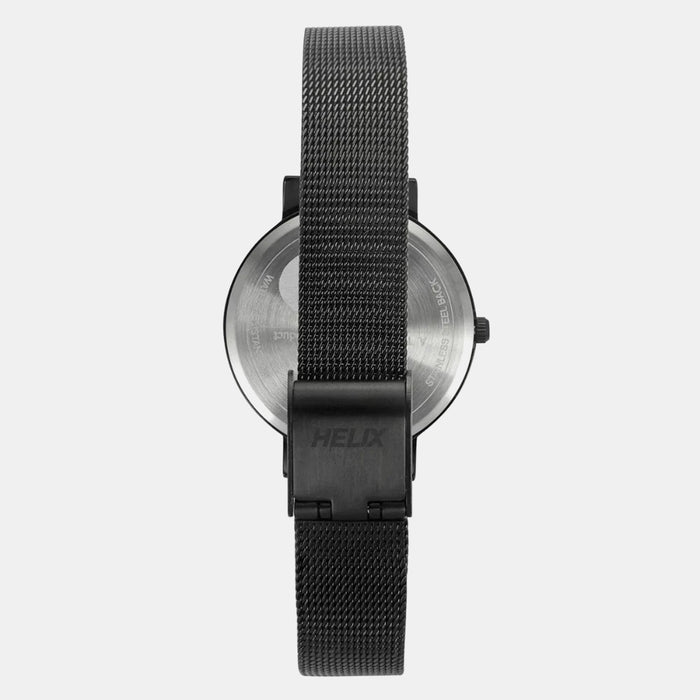 Women Quartz Black Dial Analog Stainless Steel Watch TW041HL22