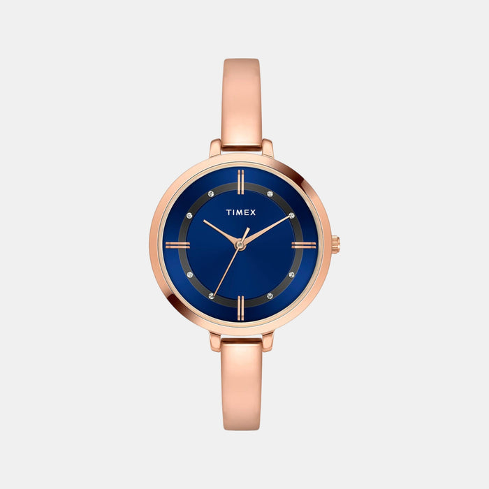Women Quartz Blue Dial Analog Brass Watch TWEL12825-EX