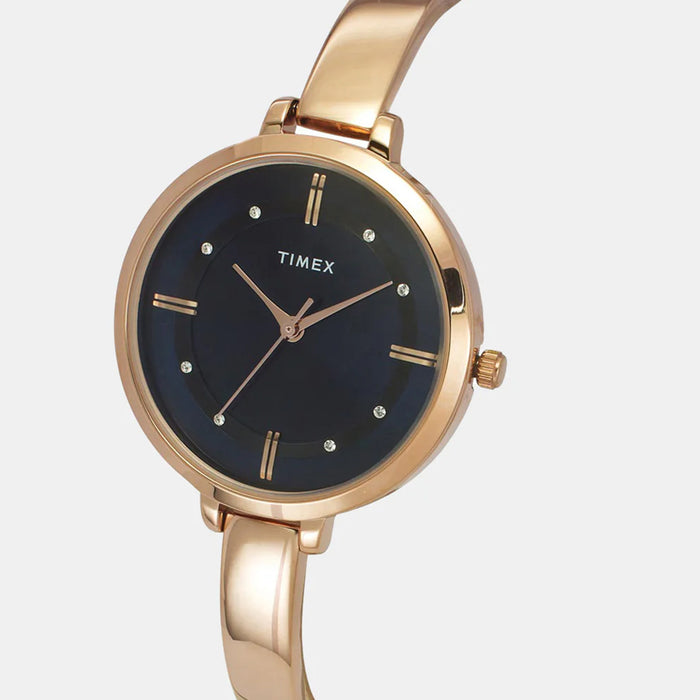 Women Quartz Blue Dial Analog Brass Watch TWEL12825-EX