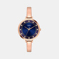 Women Quartz Blue Dial Analog Brass Watch TWEL12829-EX
