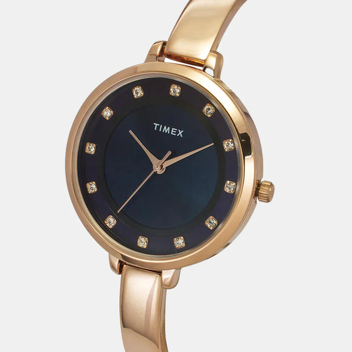 Women Quartz Blue Dial Analog Brass Watch TWEL12829-EX