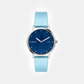 Women Quartz Blue Dial Analog Leather Watch TW056HL05T