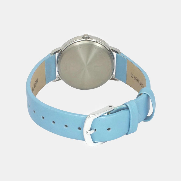 Women Quartz Blue Dial Analog Leather Watch TW056HL05T