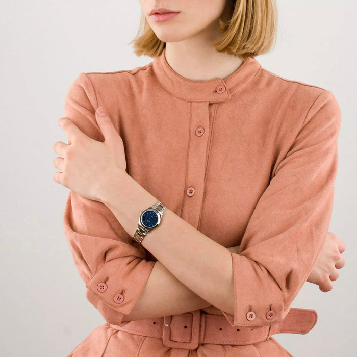 Women Quartz Blue Dial Analog Stainless Steel Watch 20335.41.51
