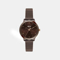 Women Quartz Brown Dial Analog Mesh Watch TW022HL37