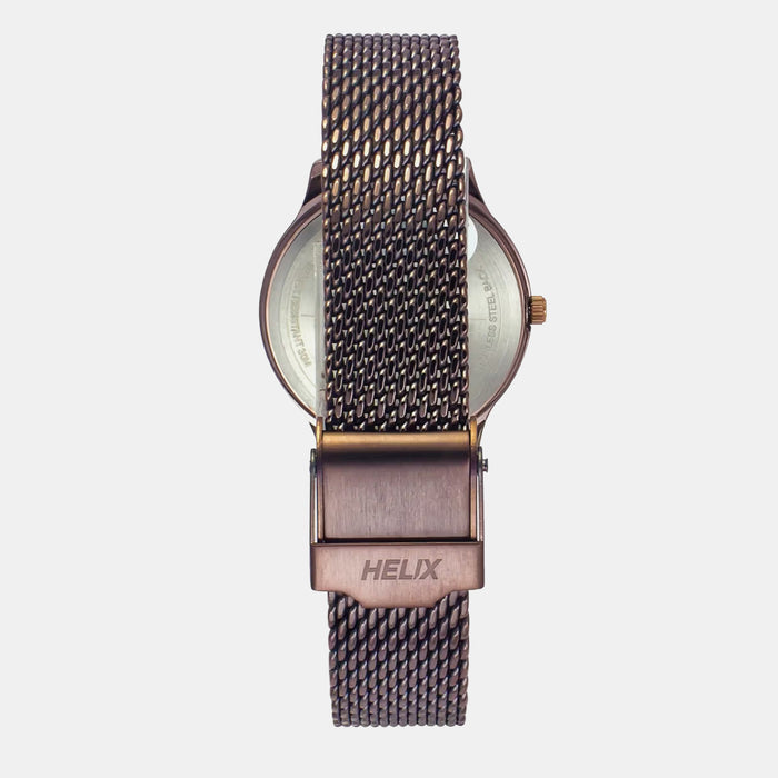 Women Quartz Brown Dial Analog Mesh Watch TW022HL37