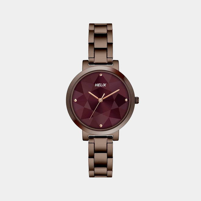 Helix Round Brown Analog watch