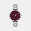 Women Quartz Burgundy Dial Analog Stainless Steel Watch TW056HL04