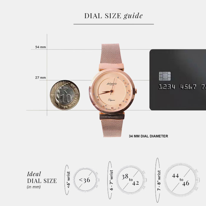 Women Quartz Copper Dial Analog Mesh Watch 29039.44.79MB