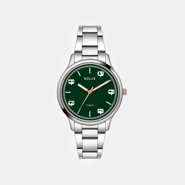 Women Quartz Green Dial Analog Stainless Steel Watch TW060HL04T