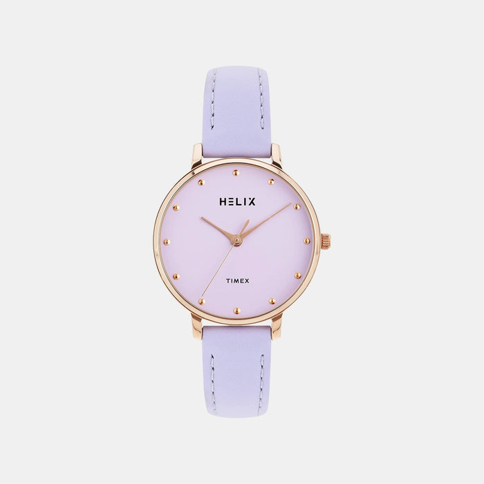 Women Quartz Lavender Dial Analog Leather Watch TW056HL02