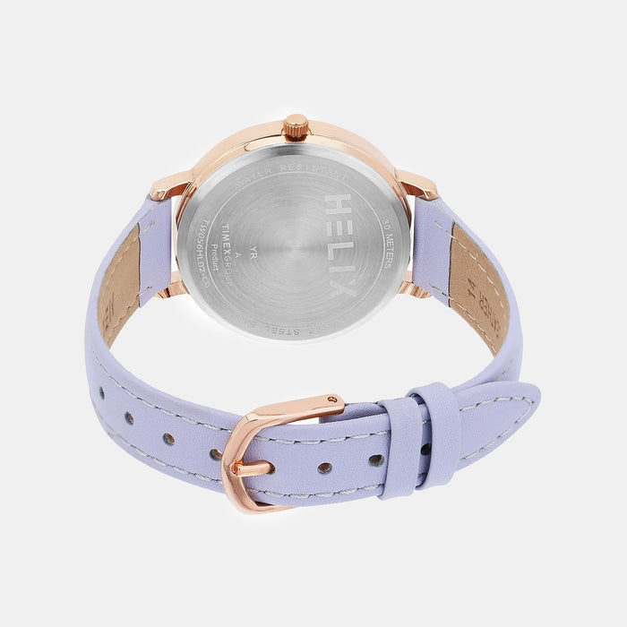 Women Quartz Lavender Dial Analog Leather Watch TW056HL02