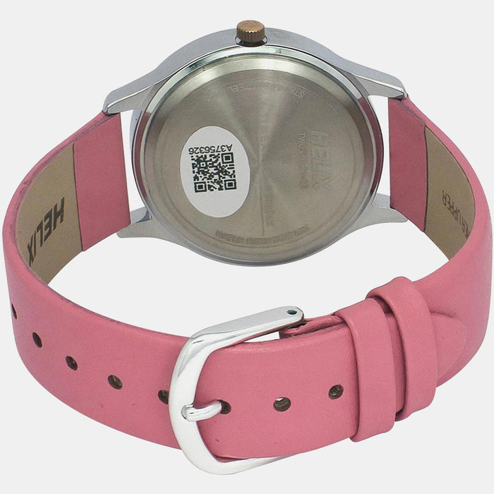 Women Quartz Pink Dial Analog Leather Watch TW053HL04