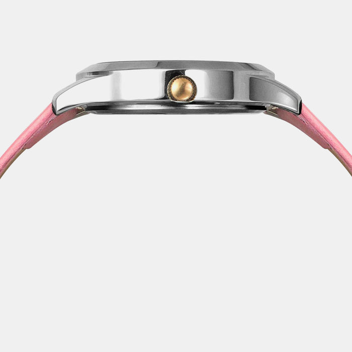 Women Quartz Pink Dial Analog Leather Watch TW053HL04