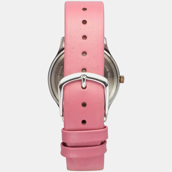Women Quartz Pink Dial Analog Leather Watch TW053HL04