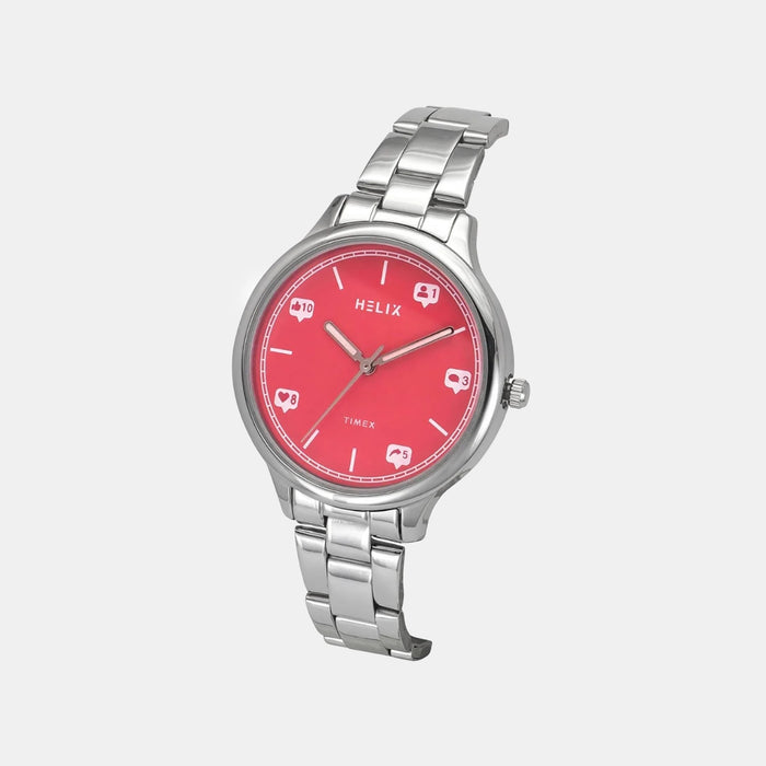Women Quartz Pink Dial Analog Stainless Steel Watch TW060HL03T