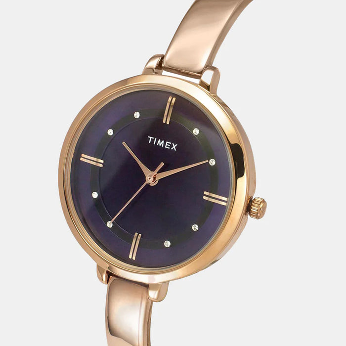 Women Quartz Purple Dial Analog Brass Watch TWEL12824-EX