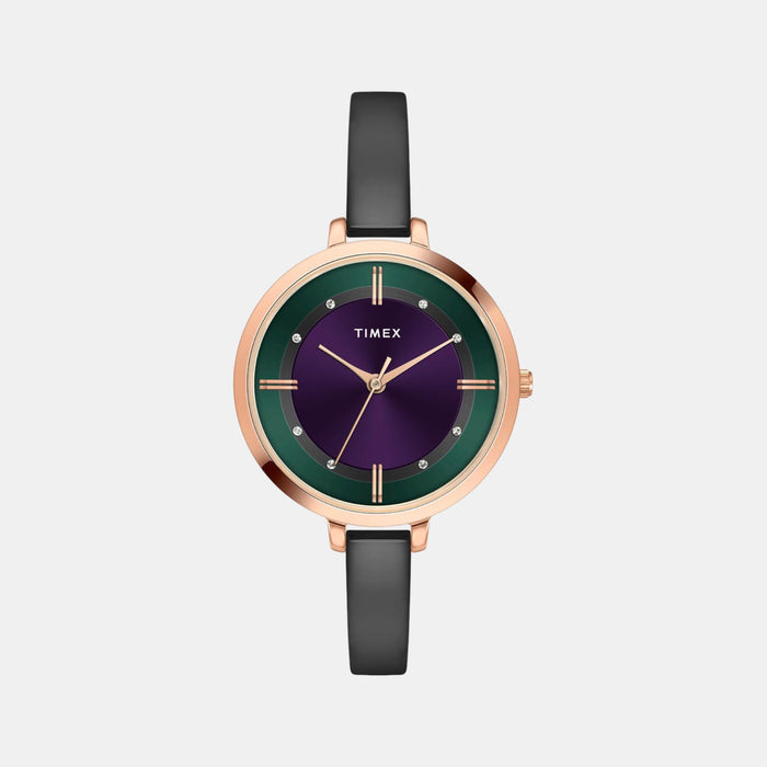 Women Quartz Purple Dial Analog Brass Watch TWEL12826-EX