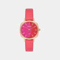 Women Quartz Red Dial Analog Leather Watch TW057HL01