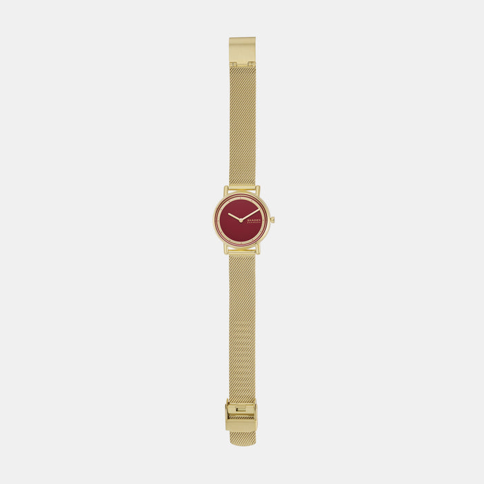 Women Quartz Red Dial Analog Stainless Steel Watch SKW3117