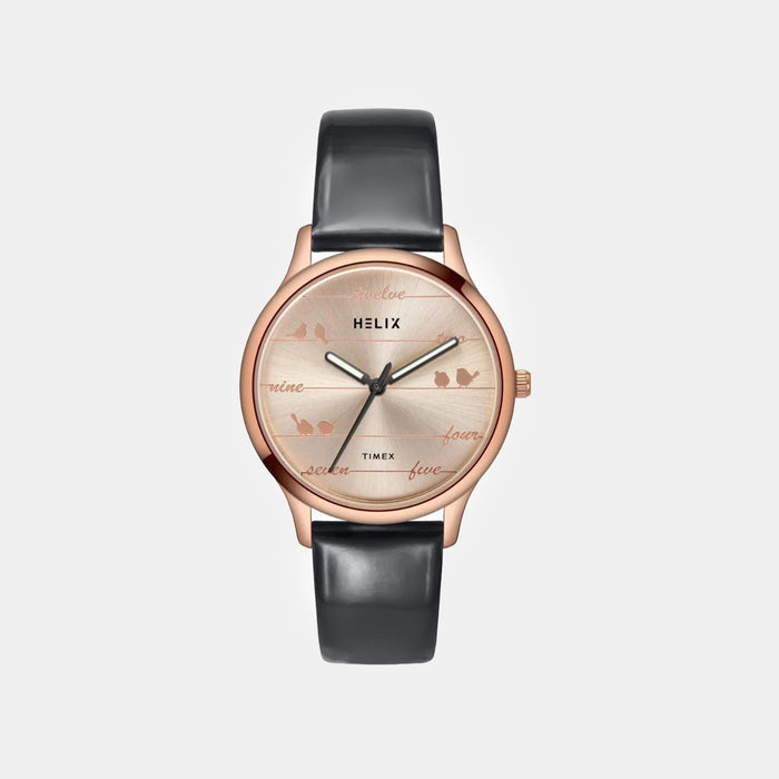 Women Quartz Rose Gold Dial Analog Leather Watch TW060HL02T