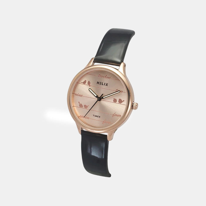 Women Quartz Rose Gold Dial Analog Leather Watch TW060HL02T