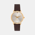 Women Quartz Silver Dial Analog Leather Watch L1034E-L2203