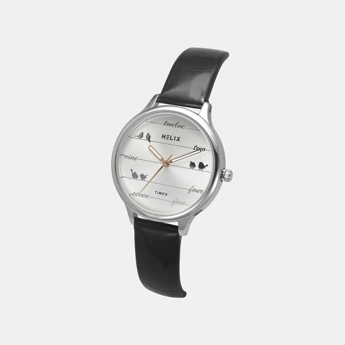 Women Quartz Silver Dial Analog Leather Watch TW060HL01T