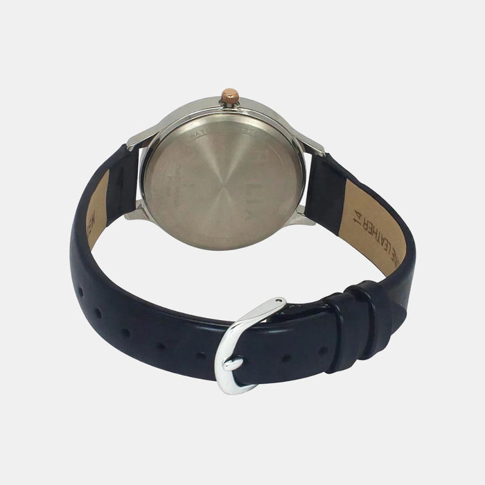 Women Quartz Silver Dial Analog Leather Watch TW060HL01T