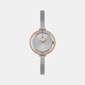 Women Quartz Silver Dial Analog Stainless Steel Watch 2012T-M1303