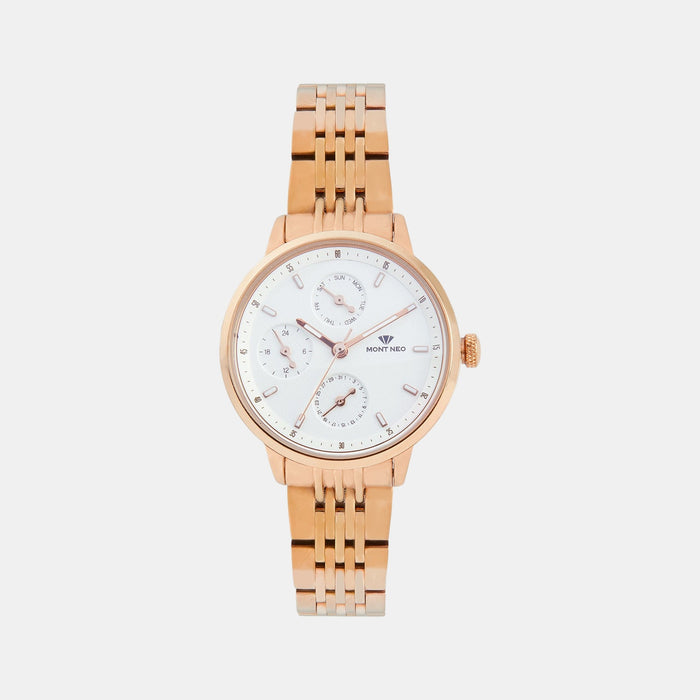 Women Quartz Silver Dial Multi-Function Metal Watch L7005M-M3303