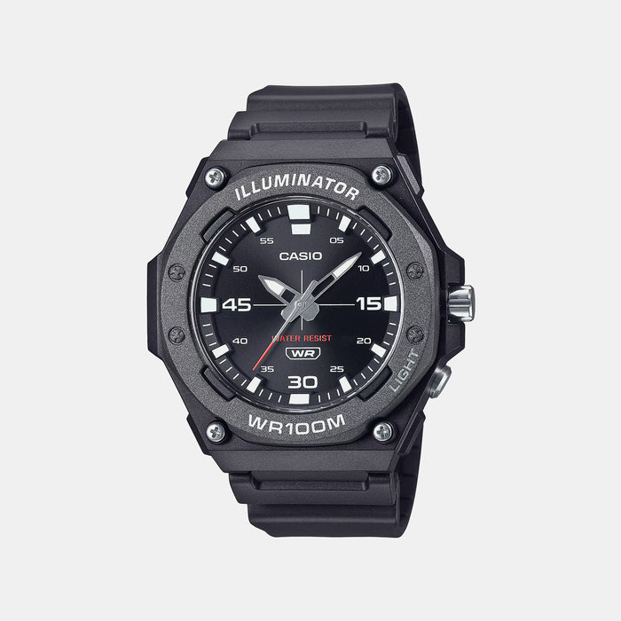Youth Men Quartz Black Dial Analog Resin Watch D355