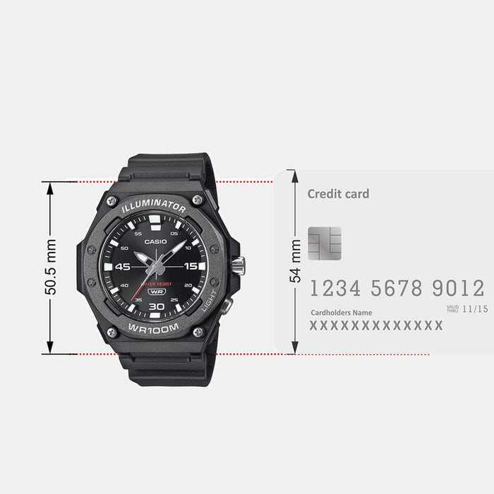 Youth Men Quartz Black Dial Analog Resin Watch D355