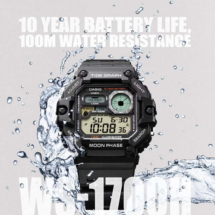 Youth Men Quartz Black Dial Digital Resin Watch A2247