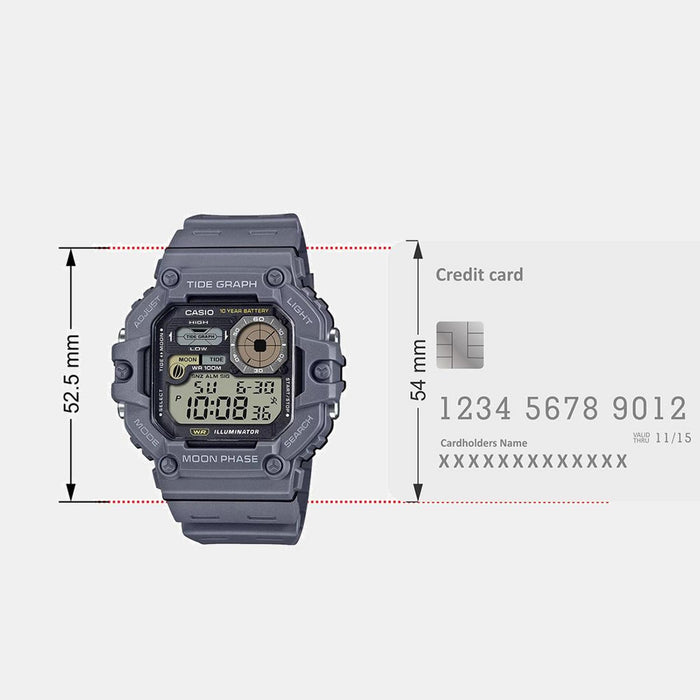 Youth Men Quartz Black Dial Digital Resin Watch A2249
