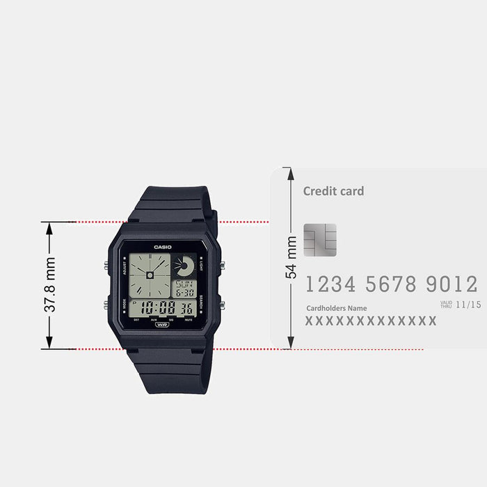 Youth Men Quartz Black Dial Digital Resin Watch D311