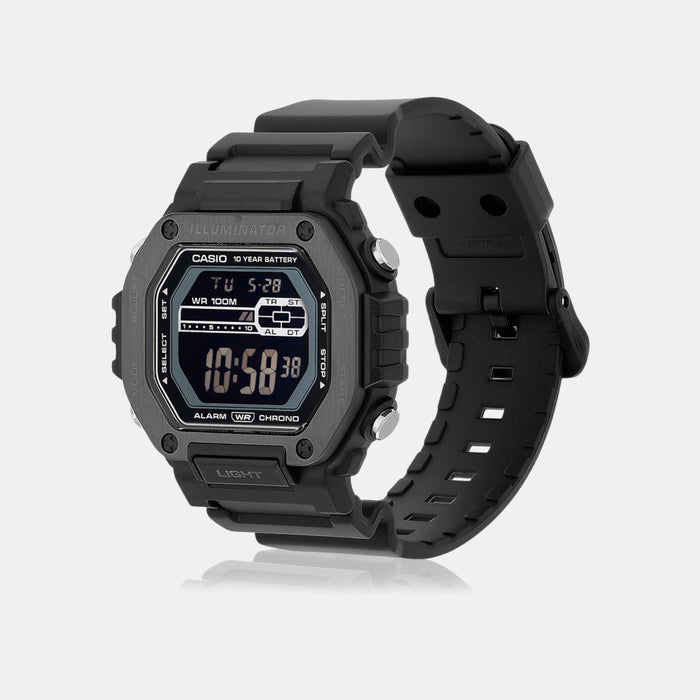 Youth Men Quartz Black Dial Digital Resin Watch D349