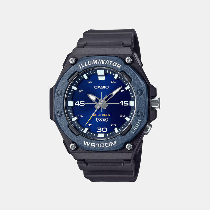 Youth Men Quartz Blue Dial Analog Resin Watch D356